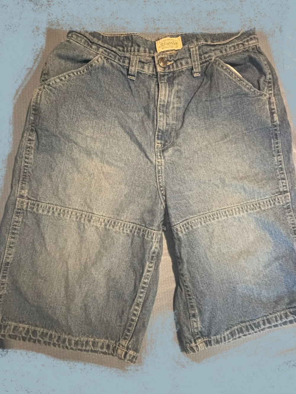 Jean denim shorts light to medium wash loose, comfy 100% cotton casual